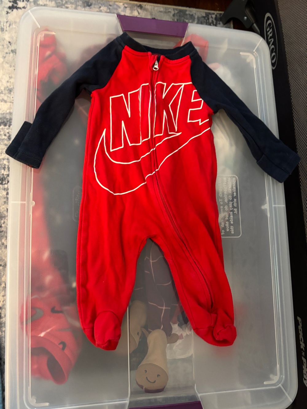 Nike Sleeper Footie Pajamas Size 0-3 Months